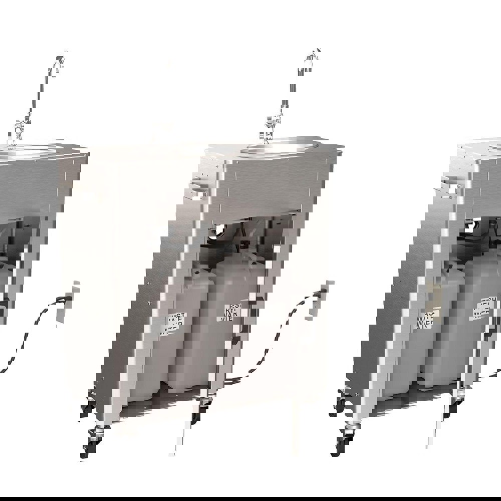 Portable Sink: Portable Mount, Single Handle Gooseneck Faucet, 1 Compartment, 304 Stainless Steel